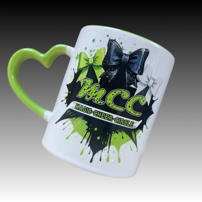 Tasse 330ml Herzgriff grün - MCC Design 3Bows